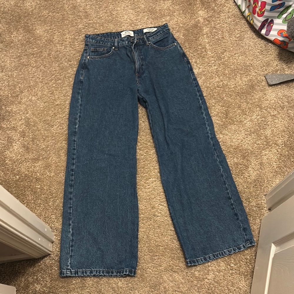 Cotton On Blue Flare Wide Leg Jeans
